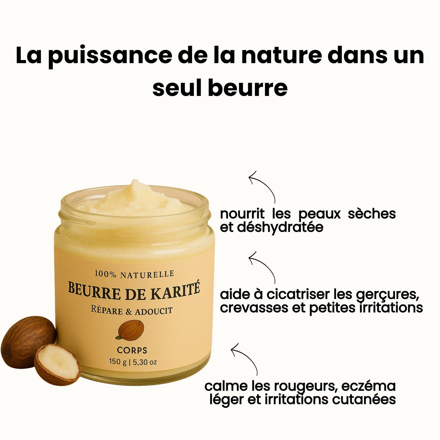 Beurre de Karité 100 % Pur et Naturel