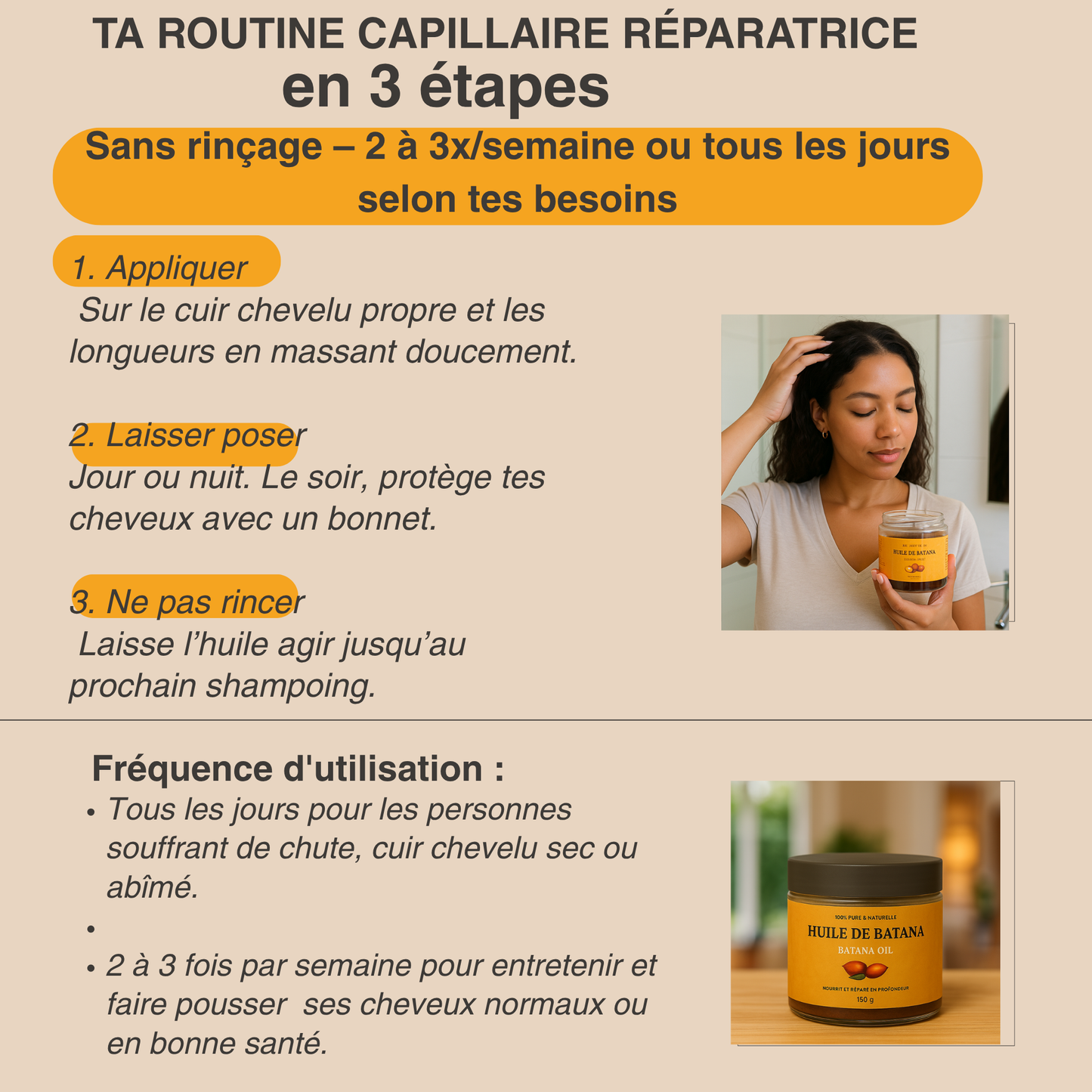 L'huile de batana 100%  pure et non raffinée