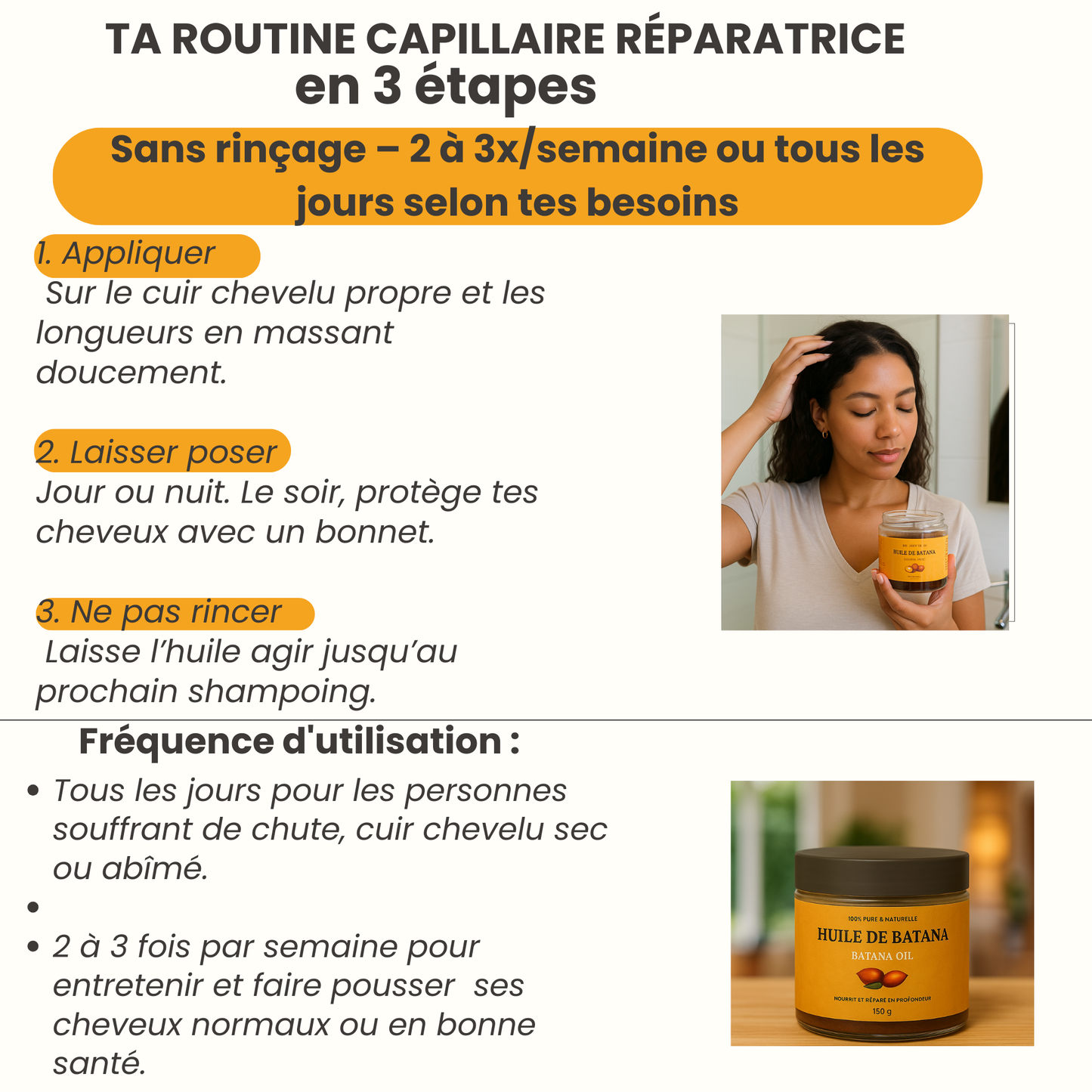 L'huile de batana 100%  pure et non raffinée