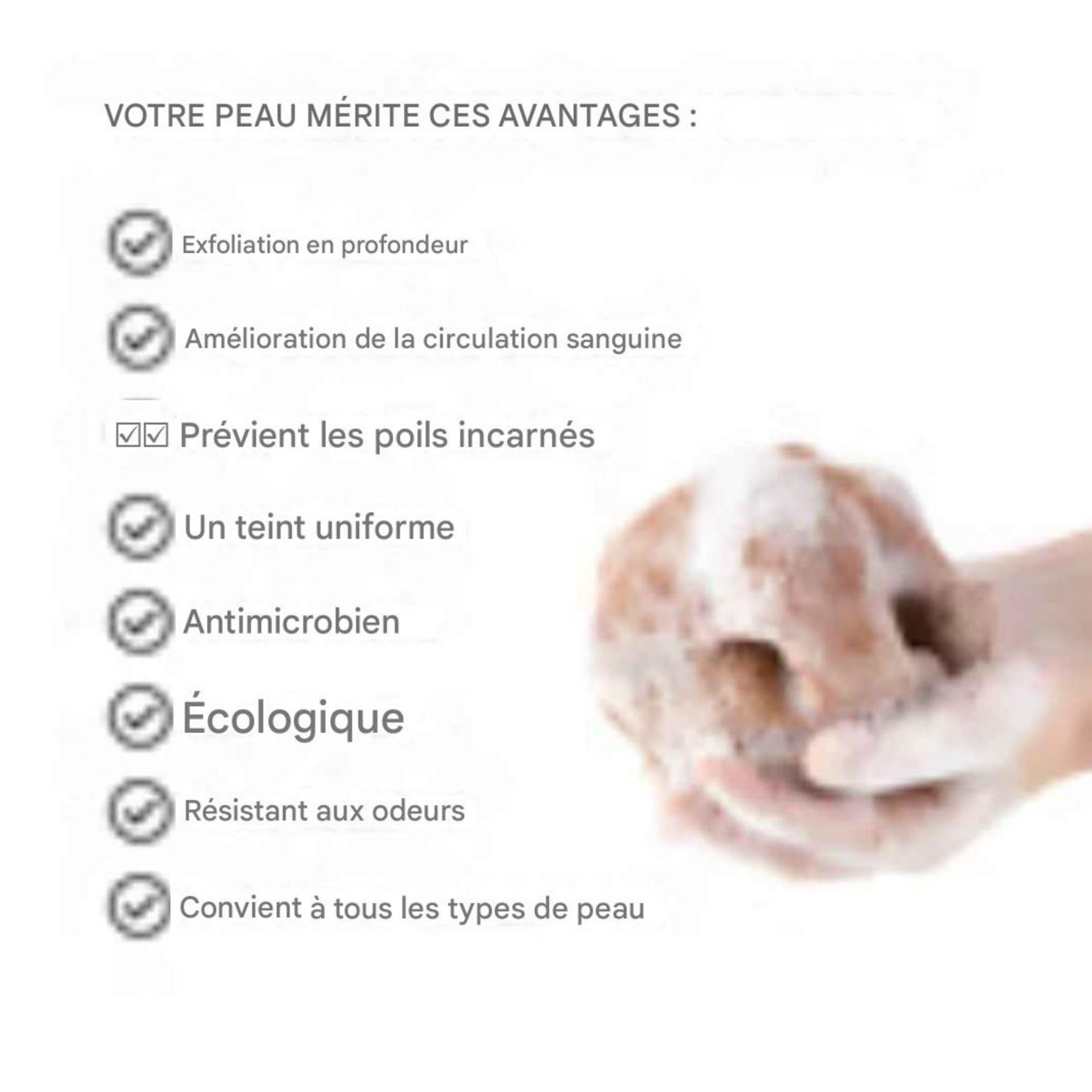 100 % authentique - Éponge filet exfoliante africaine