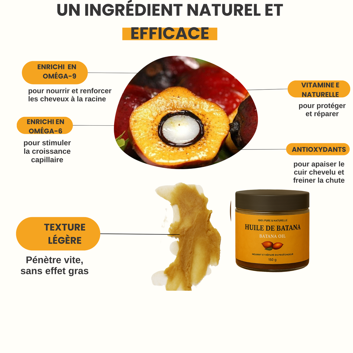 L'huile de batana 100%  pure et non raffinée