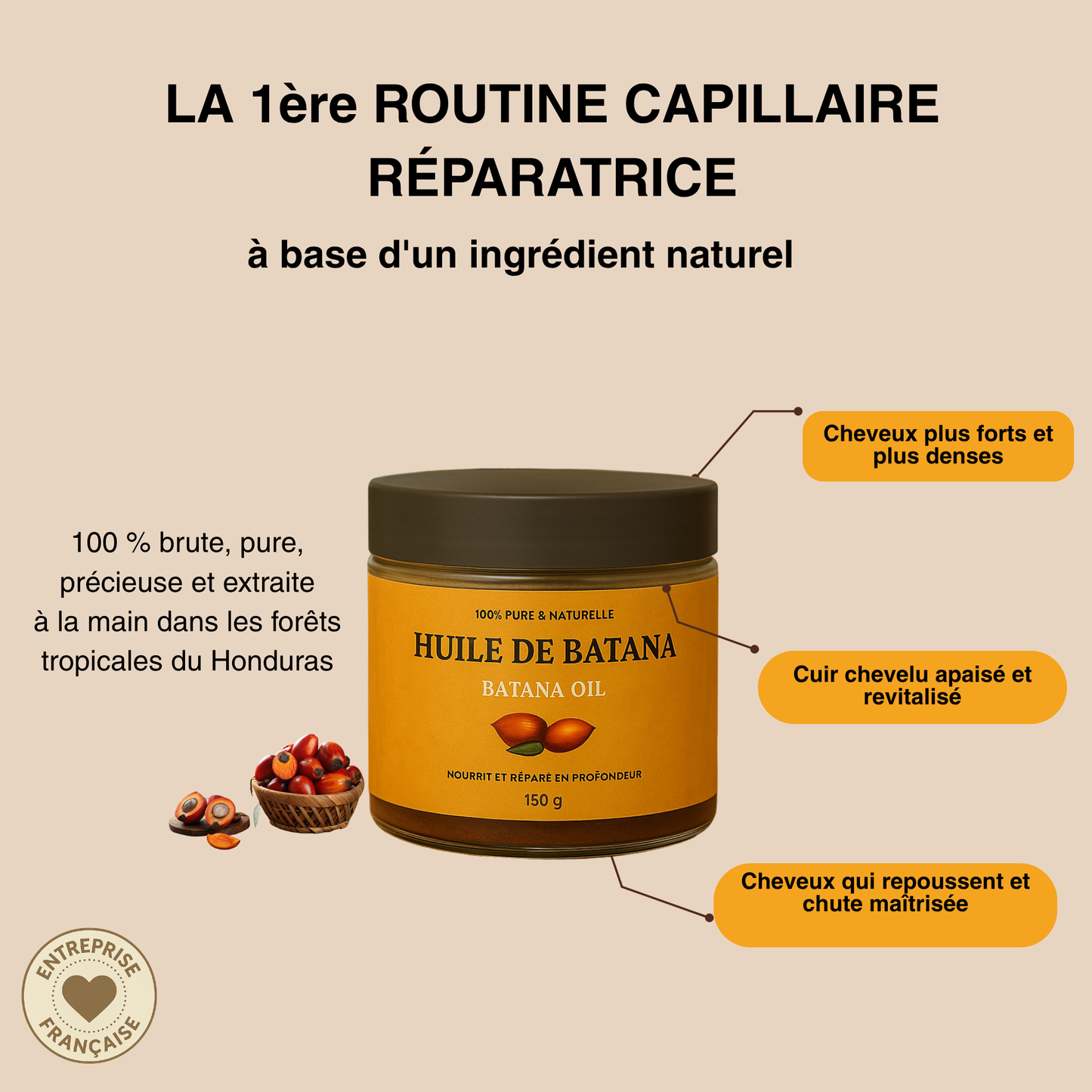 L'huile de batana 100%  pure et non raffinée