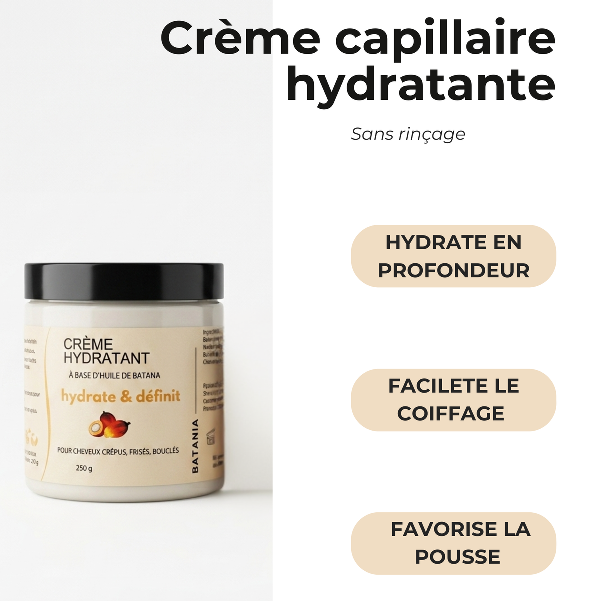Crème capillaire Hydratante