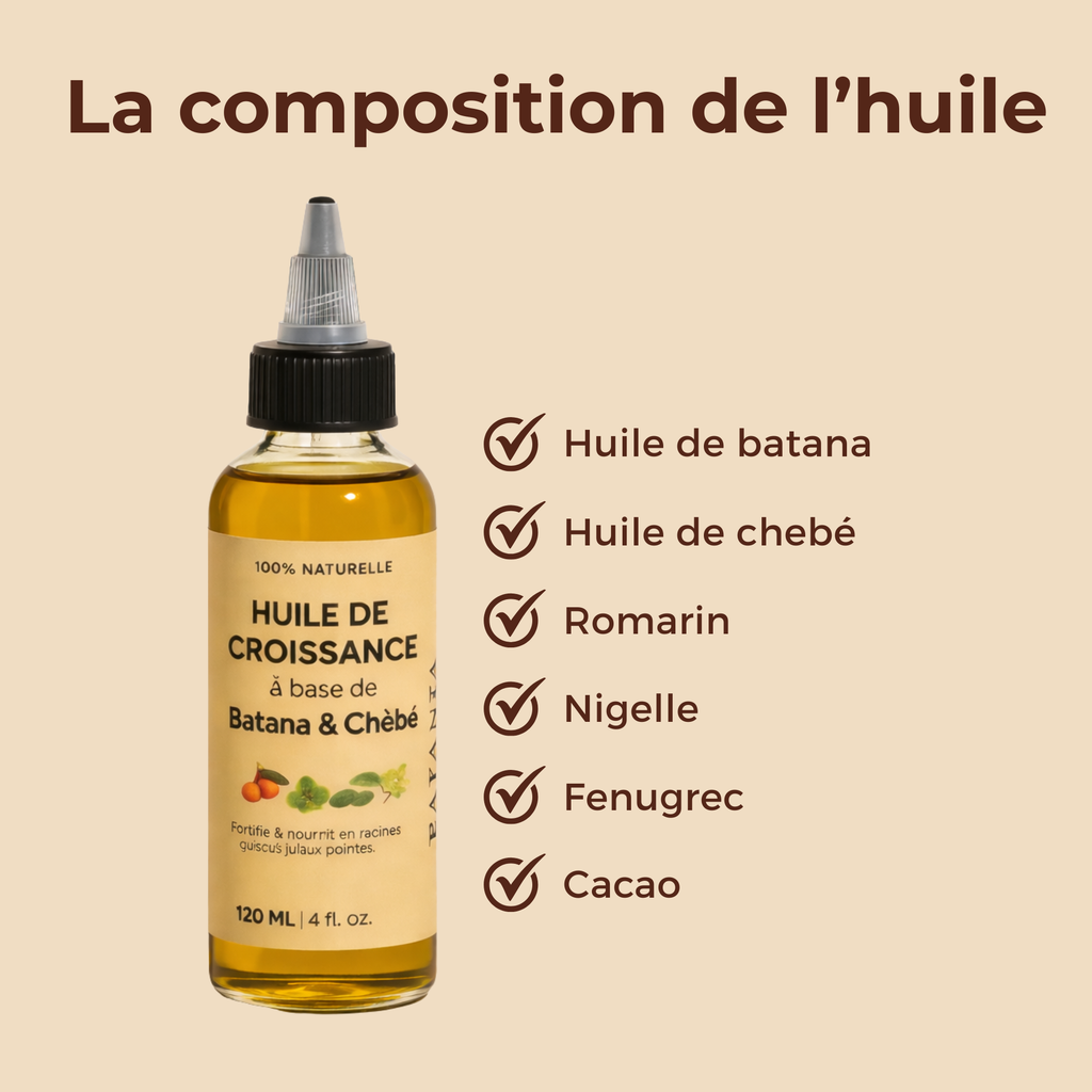Huile de croissance à base de batana & chebé